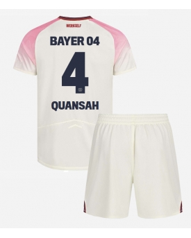 Bayer Leverkusen Jarell Quansah #4 Maglia Gara Trasferta Repliche 2025-26 Bambino Maniche Corte